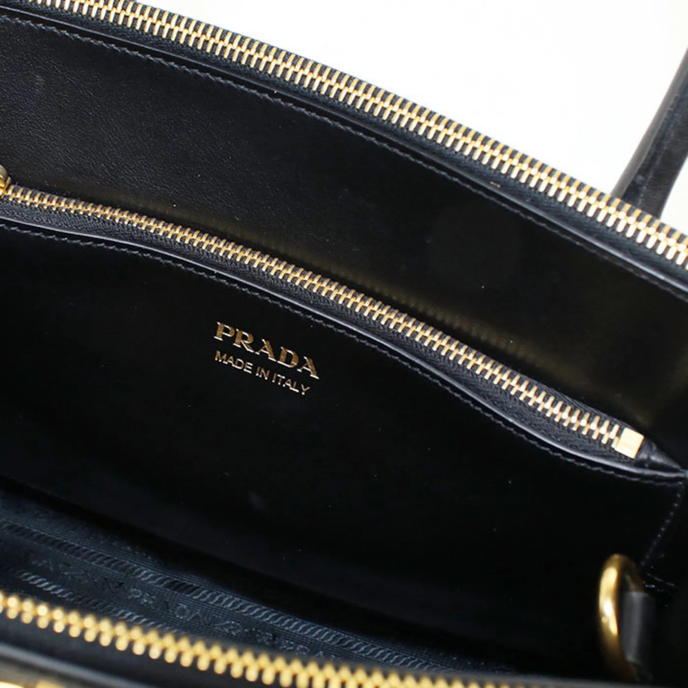 PRADA Prada 2-way tote bag, Saffiano leather, women's, black - Picture 7 of 9